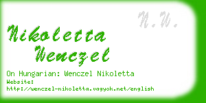 nikoletta wenczel business card